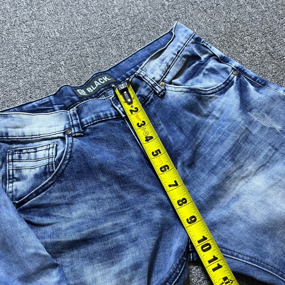 CJ Black Relaxed Straight Jeans 30x32 Blue Acid Wash Distressed Streetwear - Picture 9 of 9